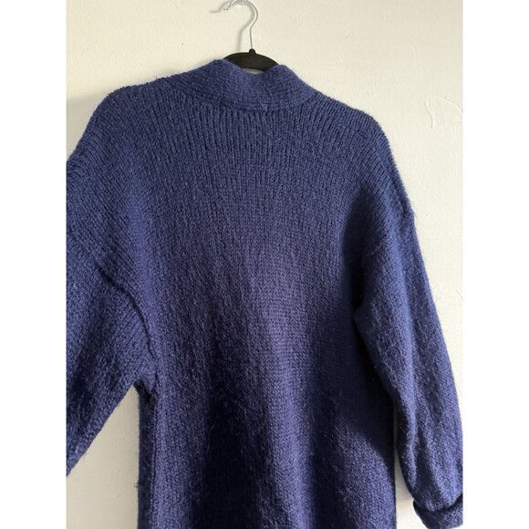 Vintage Northern Isles Mohair Acrylic Blend Blue Cardigan Size 1X Cottagecore - Picture 6 of 6